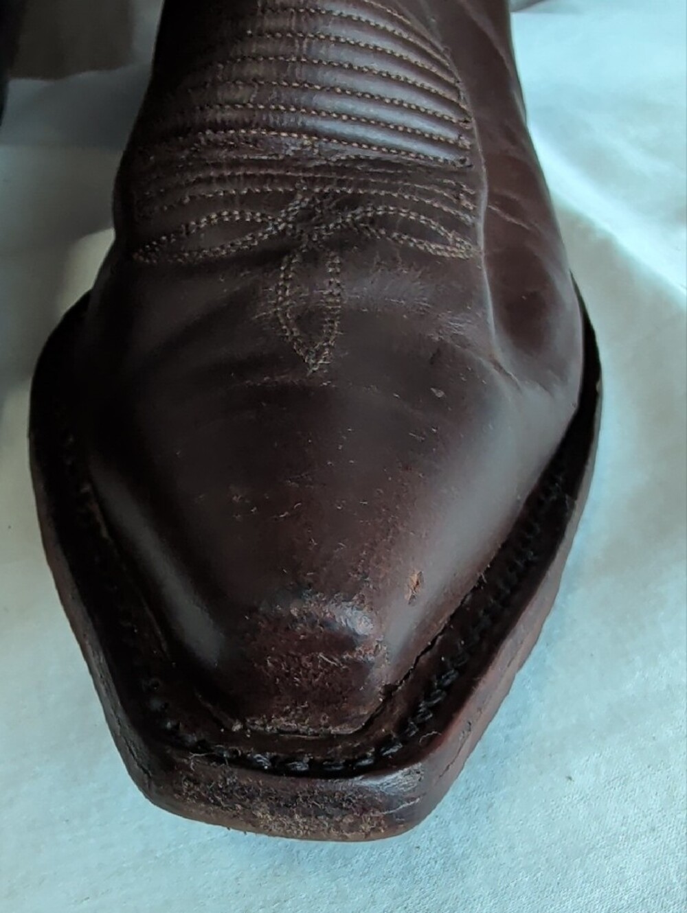Women's Tony Lama Dark Brown Embroidered Leather Western Boots Sz 9b - Picture 4 of 12